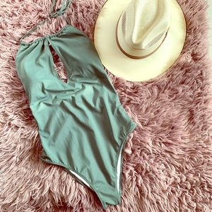 Green one piece bikini